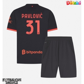 AC Milan Strahinja Pavlovic #31 Dětské Alternativní dres komplet 2026-27 Krátký Rukáv (+ trenýrky)